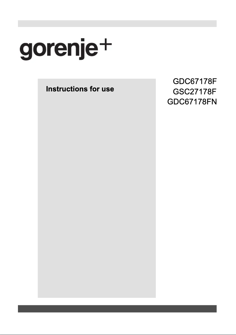 Page n°1 - Manuel utilisateur Gorenje GDC67178FN