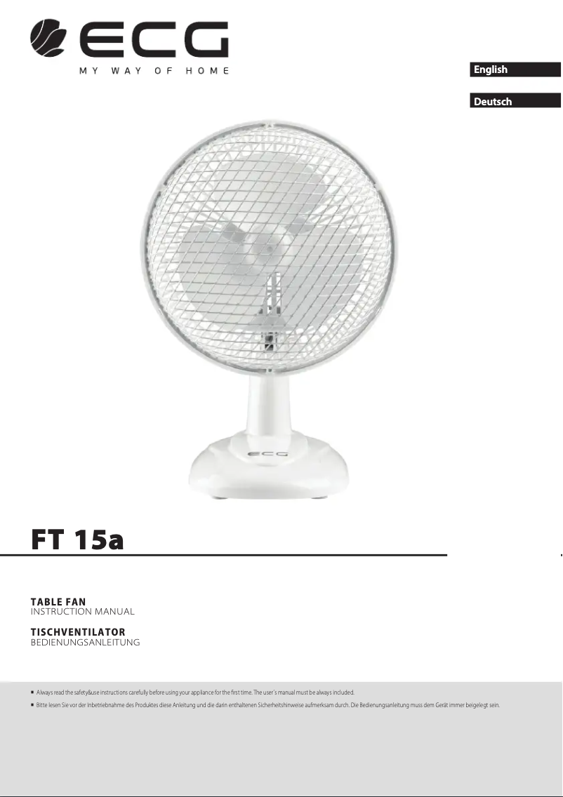 Page 1 of the manual User Manual ECG FT 15a