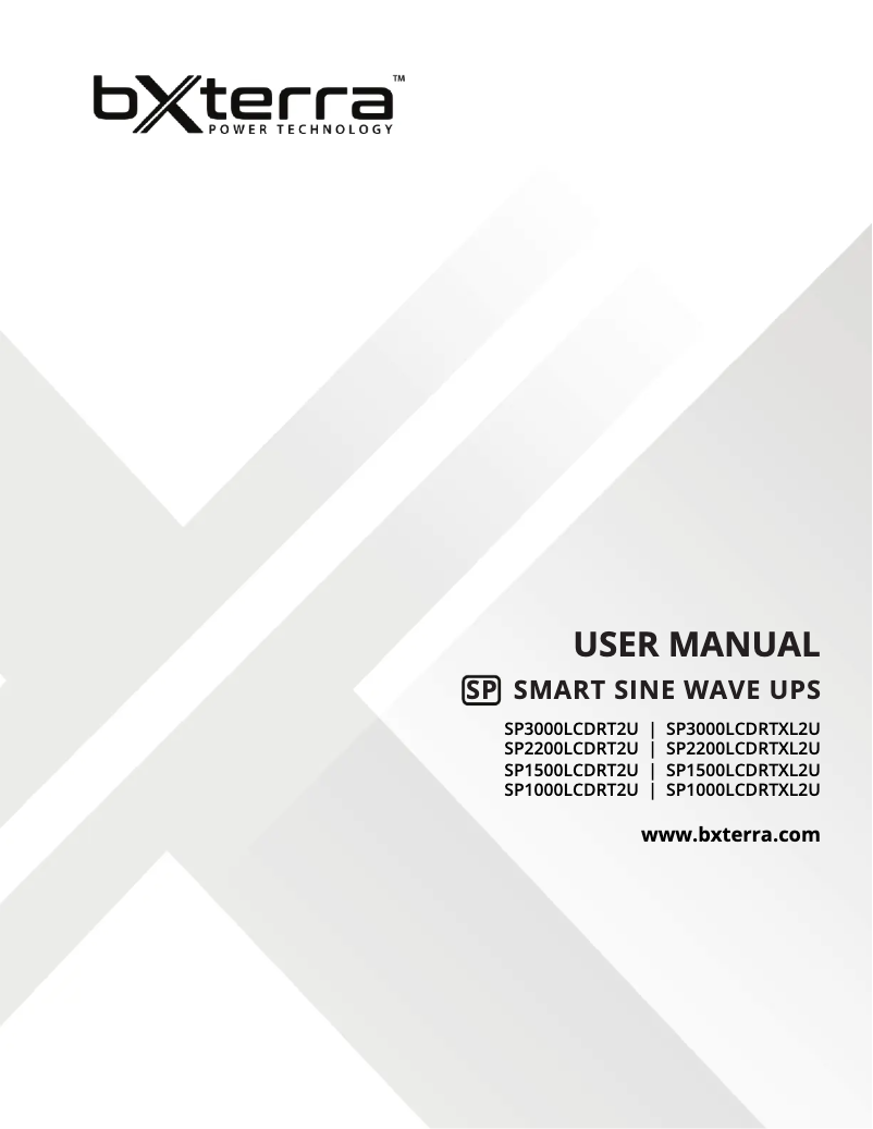 Image de la première page du manuel de l'appareil SP1000LCDRTXL2U