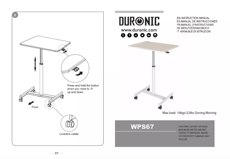 Página 1 del manual Manual de usuario Duronic CT13