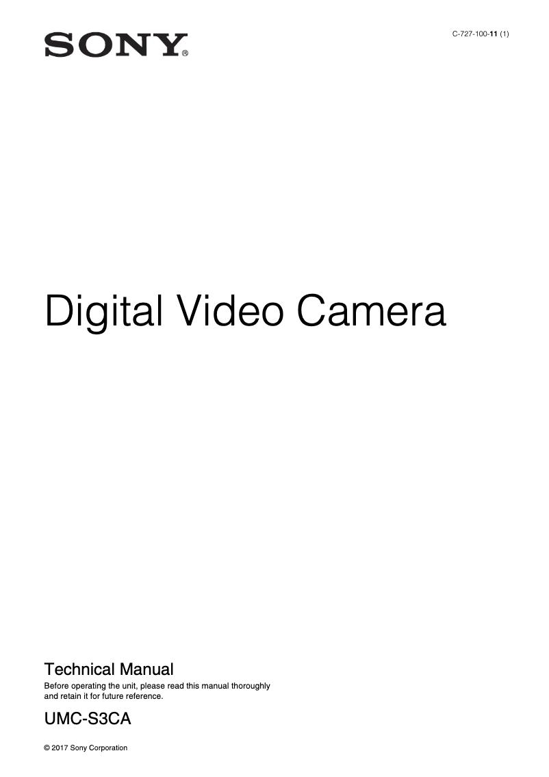 Image de la première page du manuel de l'appareil UMC-S3CA