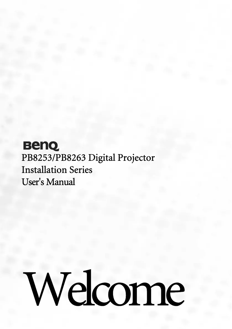 Page n°1 - Manuel utilisateur BenQ PB8263