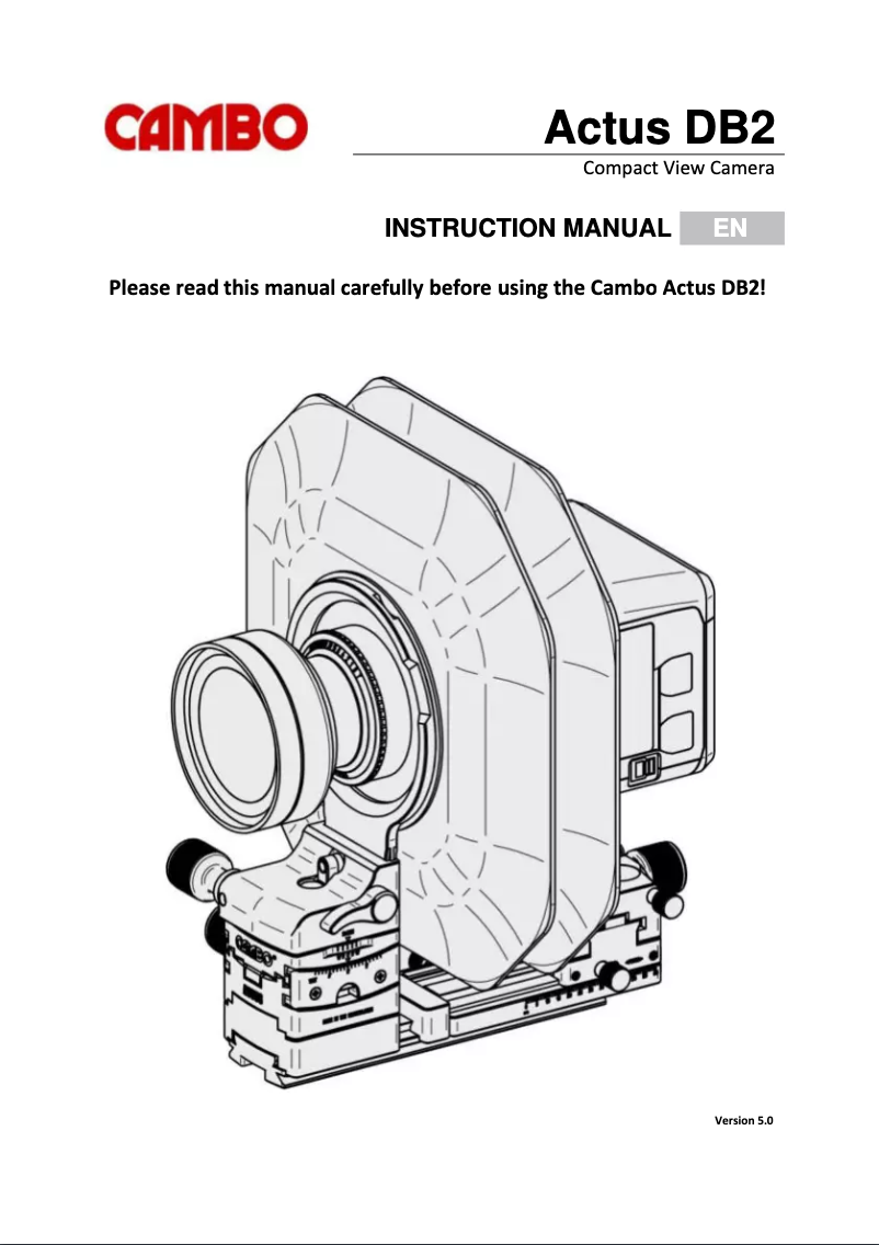 Page 1 de la notice Manuel utilisateur Cambo Actus DB2