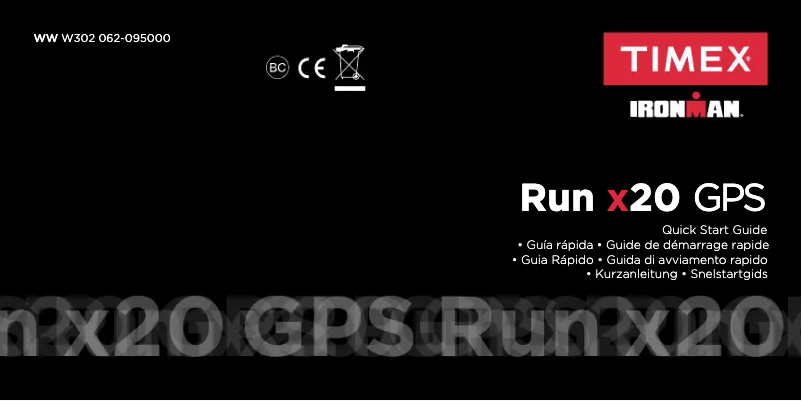 Page 1 de la notice Manuel utilisateur Timex Run X20 GPS