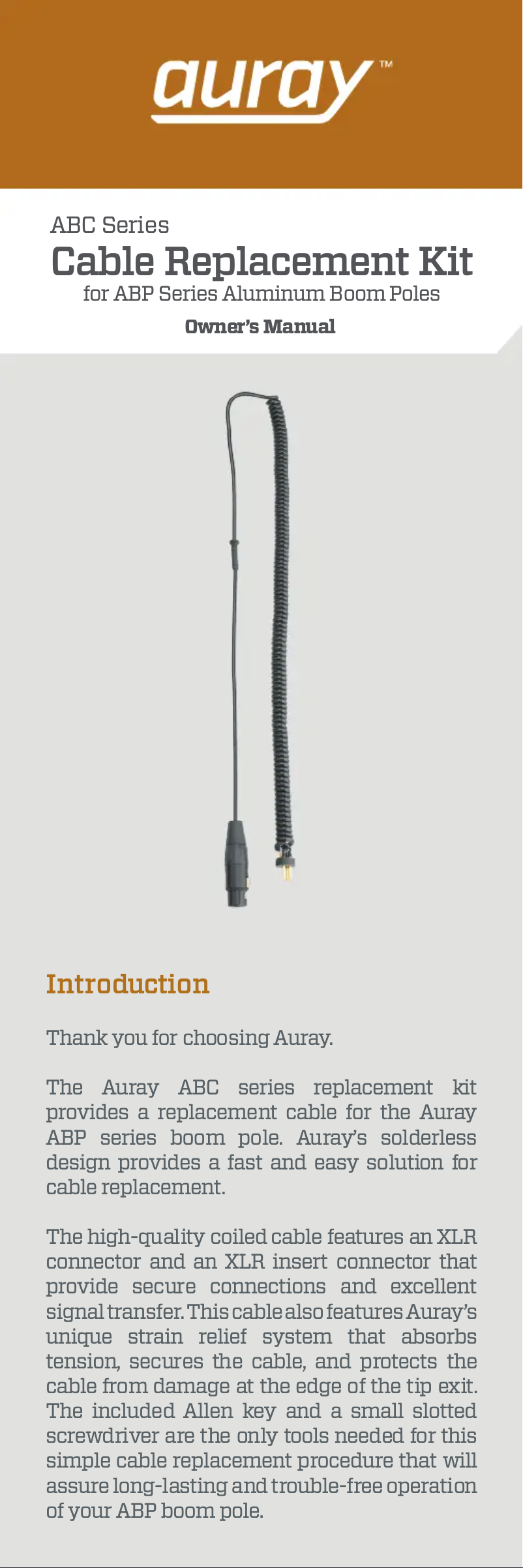 Page 1 de la notice Manuel utilisateur Auray ABC-47