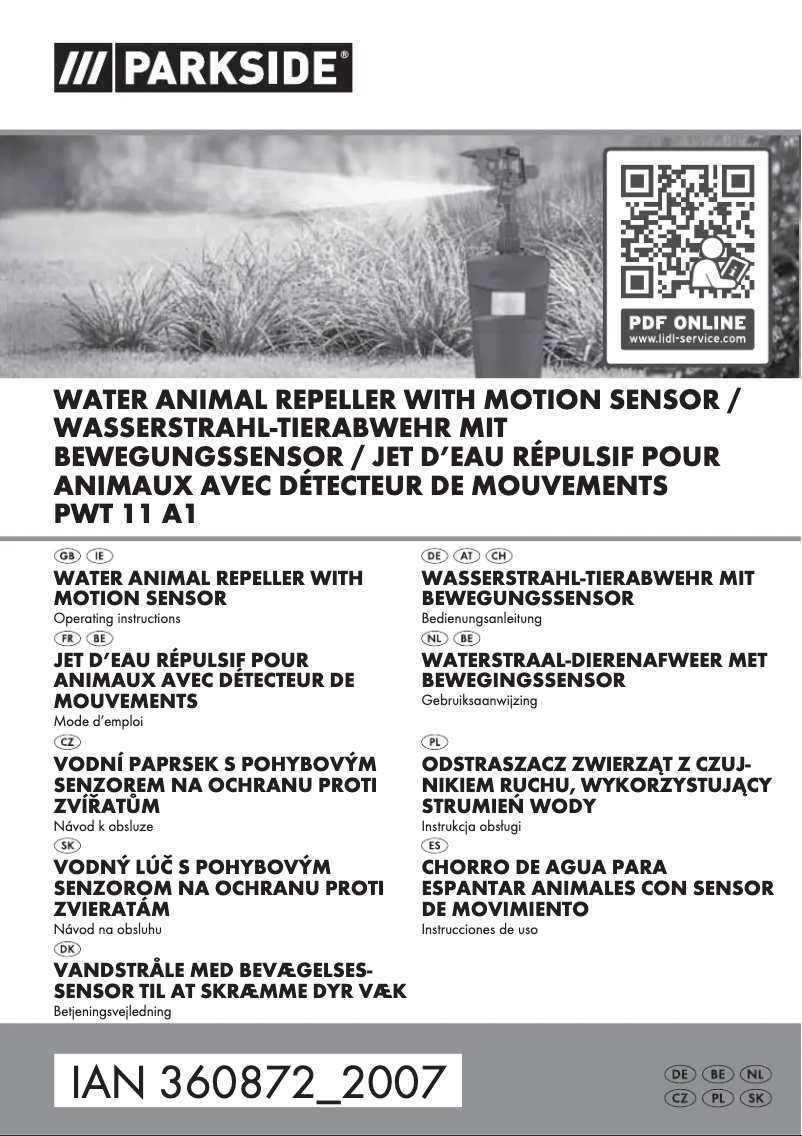 Page 1 de la notice Manuel utilisateur Parkside PWT 11 A1