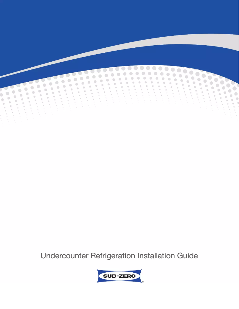 Page n°1 - Guide d'installation Sub-Zero UC-24BG