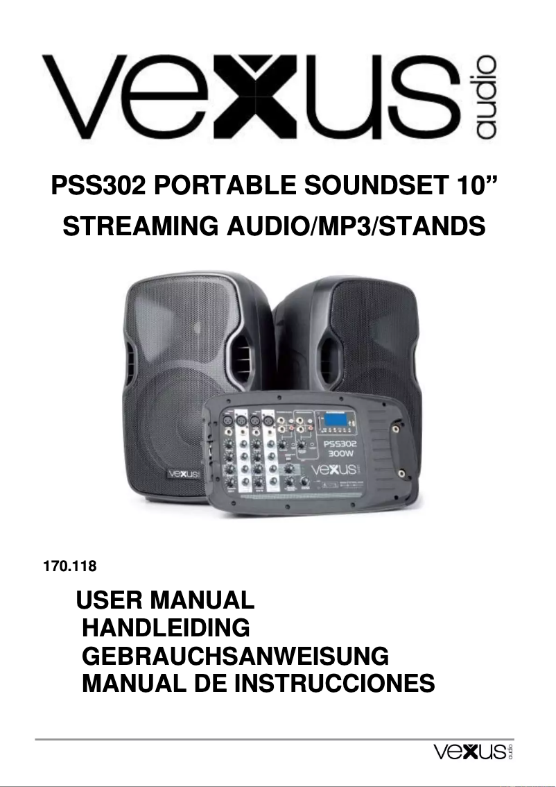 Page n°1 - Manuel utilisateur Vexus PSS302