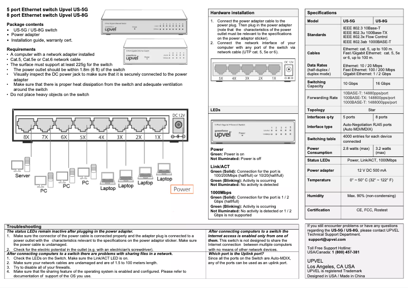 Page 1 de la notice Manuel utilisateur Upvel US-5G