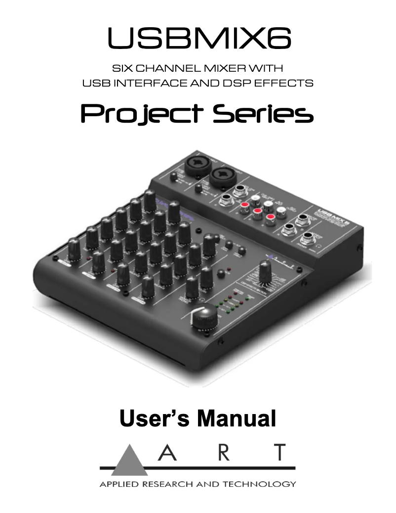 Page n°1 - Manuel utilisateur ART USBMix6