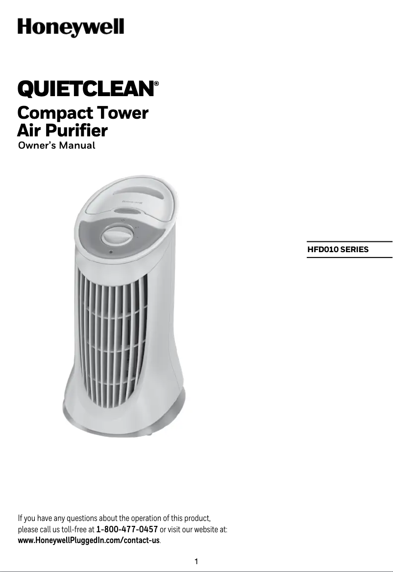 Page n°1 - Manuel utilisateur Honeywell QuietClean HFD-010-2
