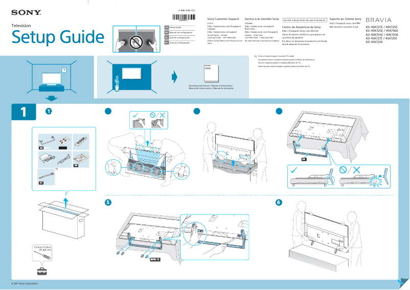 Page n°1 - Guide d'installation Sony KD-49X720E