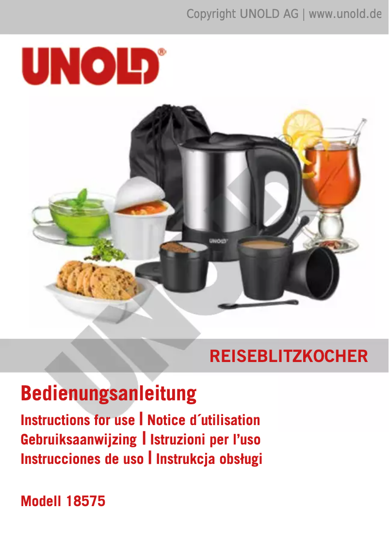 Page 1 de la notice Manuel utilisateur Unold 18575