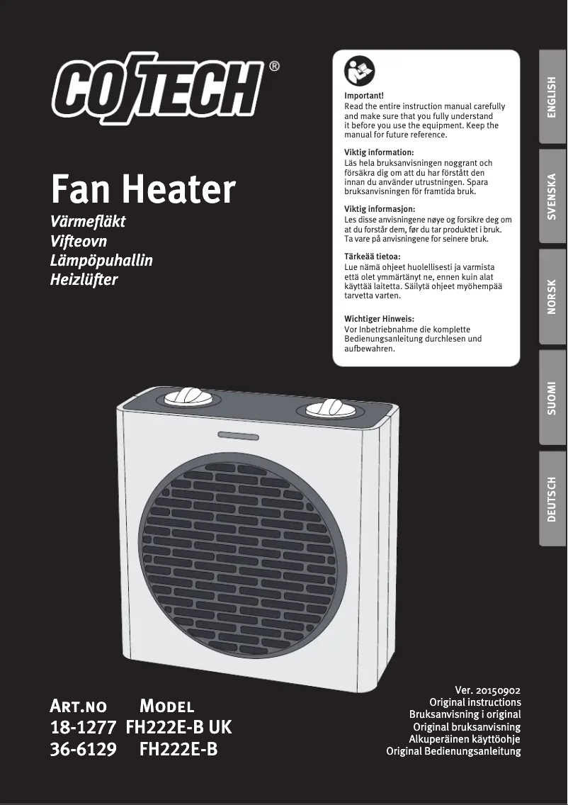 Imagen de la primera página del manual del dispositivo FH222E-B