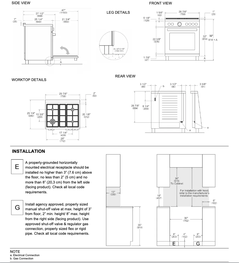 Page n°1 - Guide d'installation Bertazzoni PRO304BFEPROT