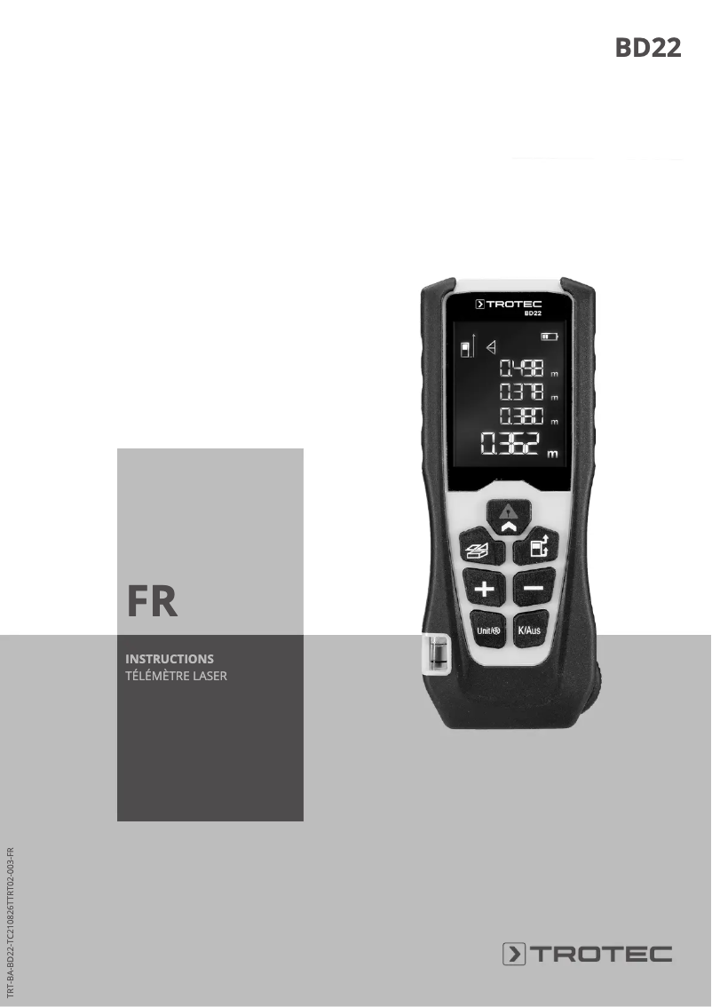 Page 1 de la notice Manuel utilisateur Trotec BD22