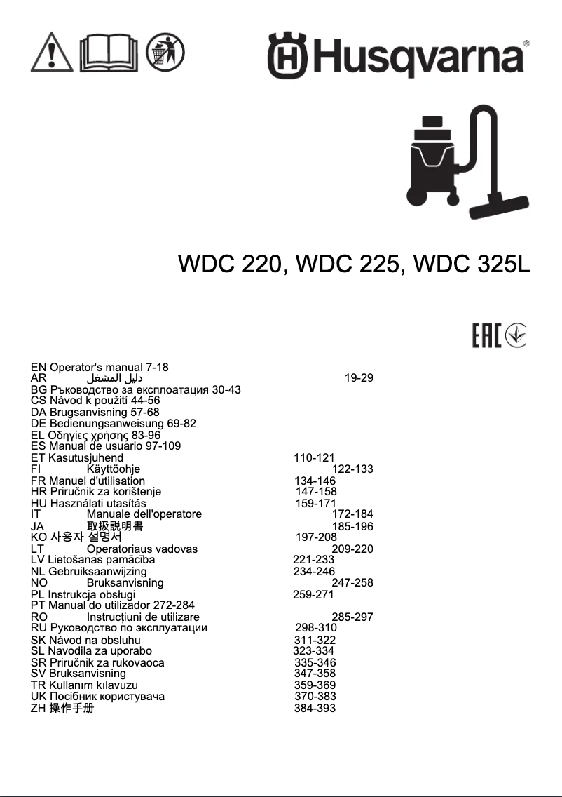 Image de la première page du manuel de l'appareil WDC 220