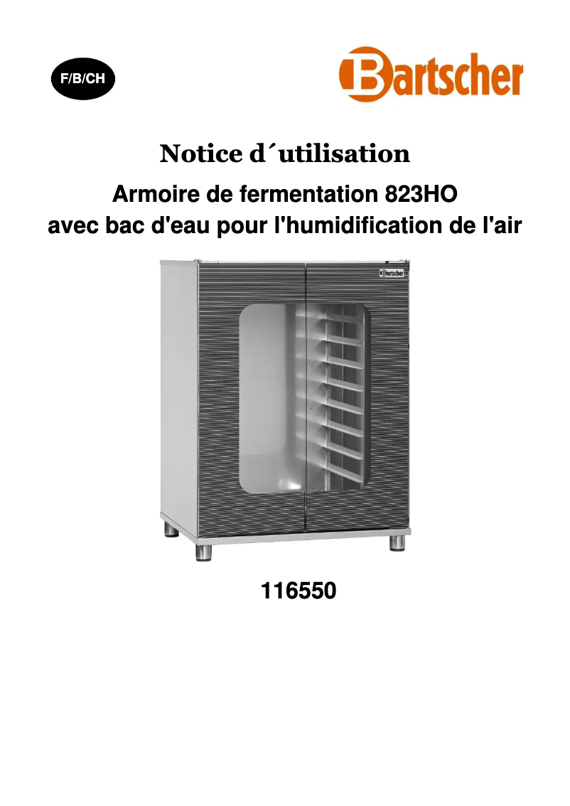 Page n°1 - Manuel utilisateur Bartscher 116550