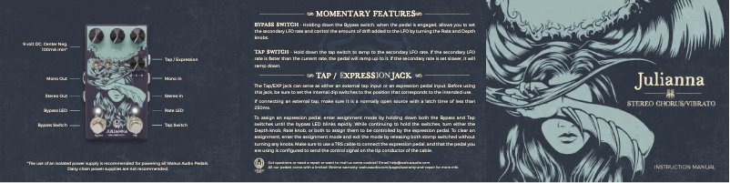 Page 1 de la notice Manuel utilisateur Walrus Audio Julianna