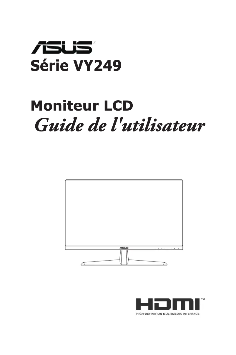 Page 1 de la notice Manuel utilisateur Asus VY249HE