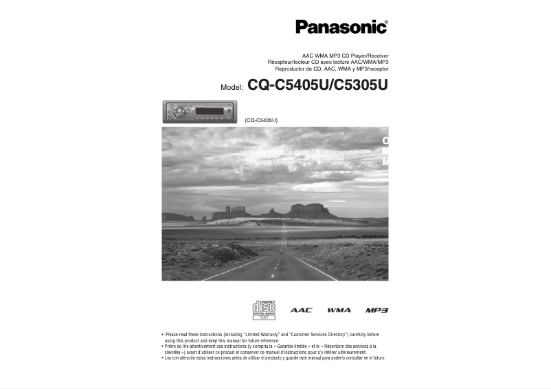 Page 1 de la notice Manuel utilisateur Panasonic CQ-C5305