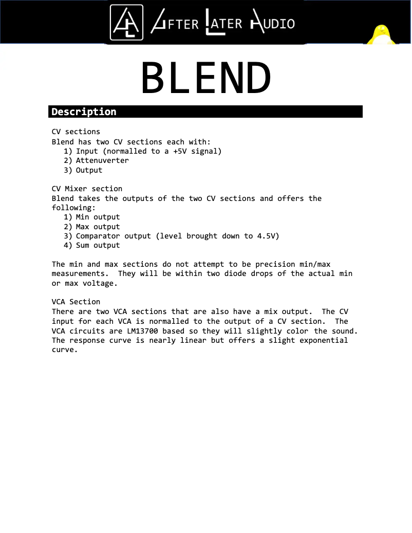 Page n°1 - Manuel utilisateur After Later Audio Blend