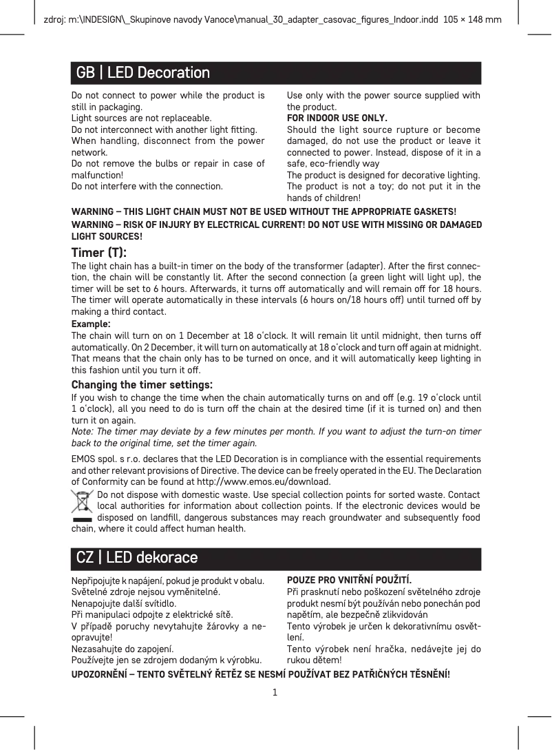 Page 1 de la notice Manuel utilisateur Emos DCFC10