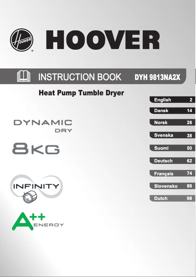 Page n°1 - Manuel utilisateur Hoover DYH 9813NA2X-S