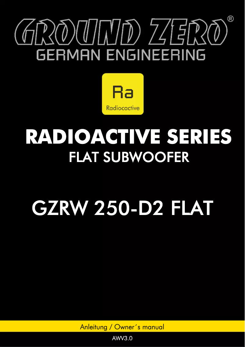 Página 1 del manual Manual de usuario Ground Zero GZRW 250-D2 FLAT
