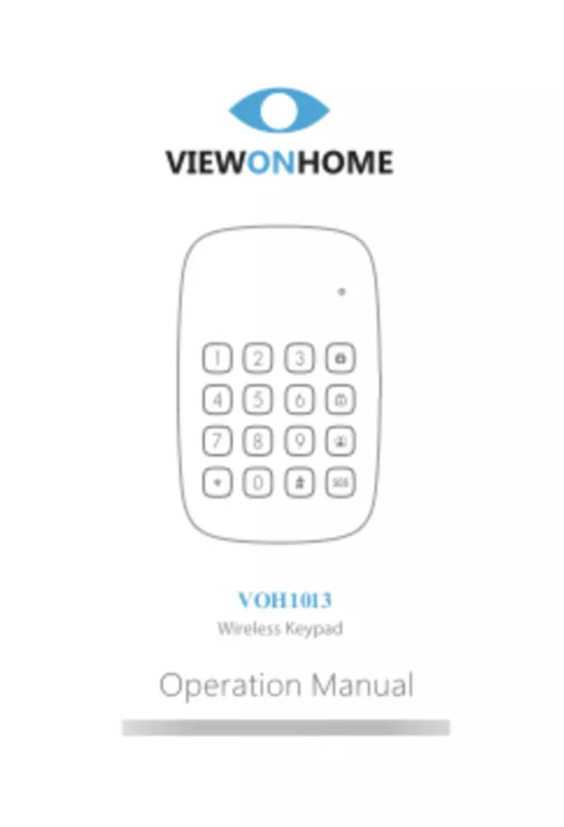 Page n°1 - Manuel utilisateur ViewOnHome VOH1013