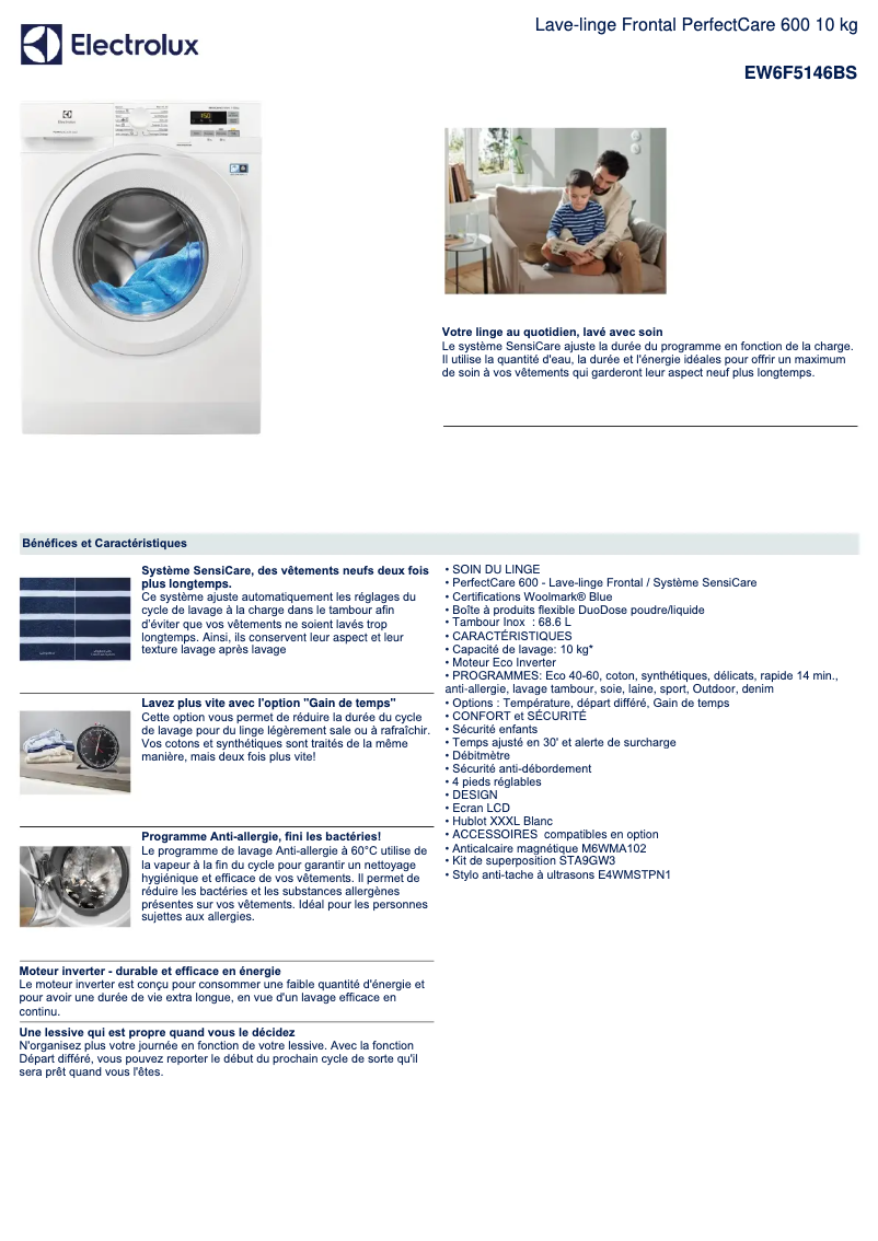 Image de la première page du manuel de l'appareil EW6F5146BS