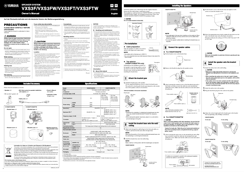 Page n°1 - Manuel utilisateur Yamaha VXS3FT
