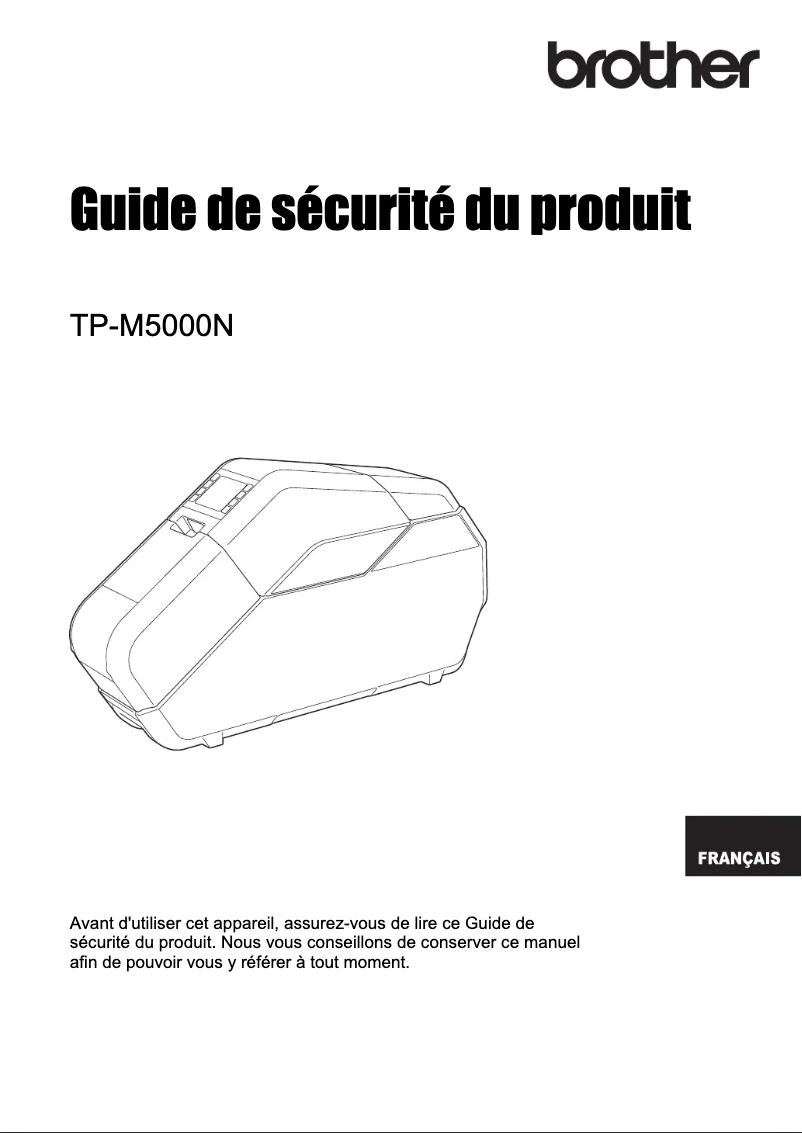 Page n°1 - Instructions de sécurité Brother TP-M5000N