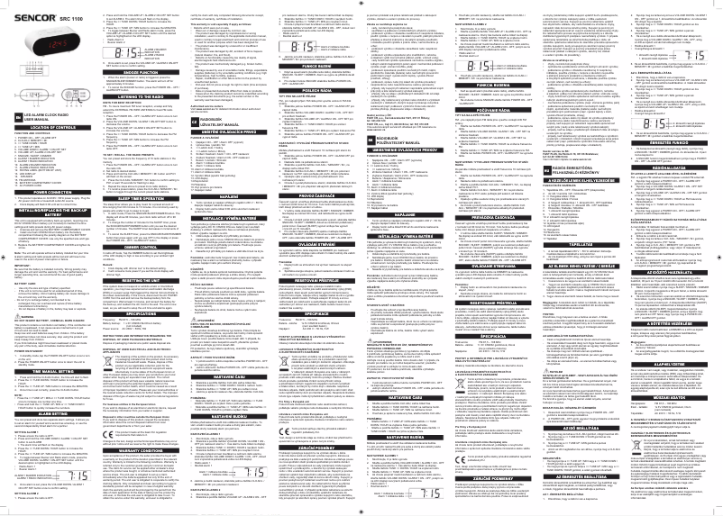 Image de la première page du manuel de l'appareil SRC 1100 W