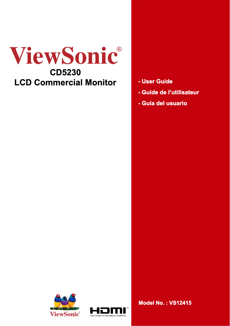 Page 1 de la notice Manuel utilisateur Viewsonic CD5230
