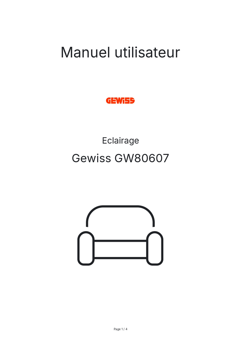Image de la première page du manuel de l'appareil GW80607