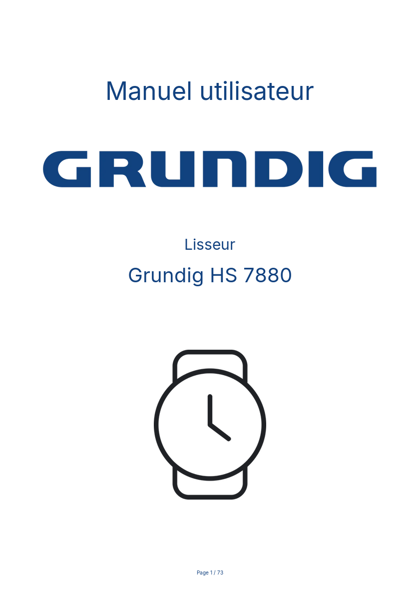 Image de la première page du manuel de l'appareil HS 7880