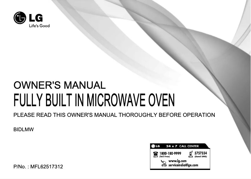 Page 1 de la notice Manuel utilisateur LG BIDLMW