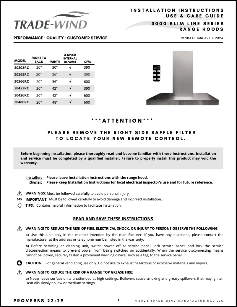 Page 1 de la notice Manuel utilisateur Trade-Wind 30363RC