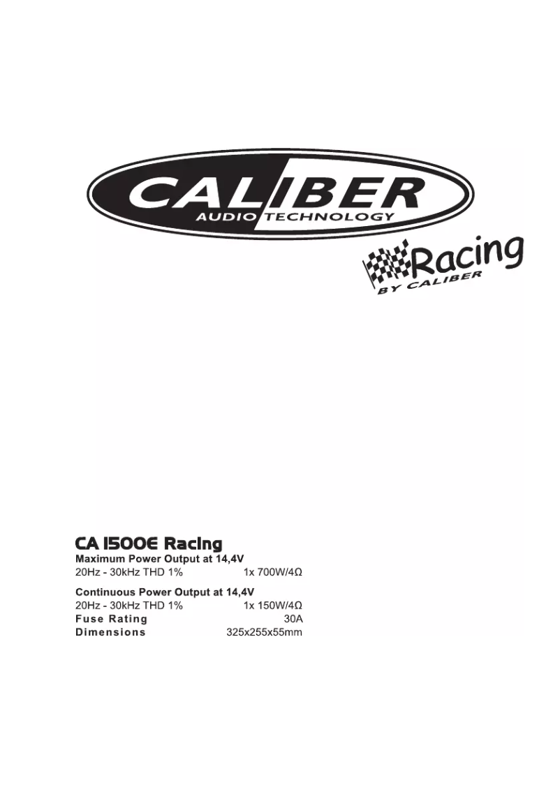 Page 1 de la notice Manuel utilisateur Caliber CA 1500E