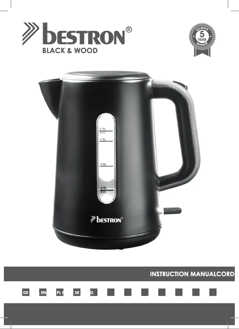 Page 1 de la notice Manuel utilisateur Bestron AWK2200BW