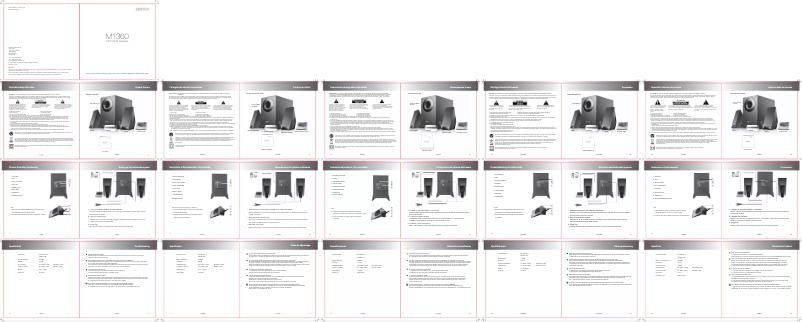 Page n°1 - Manuel utilisateur Edifier M1360