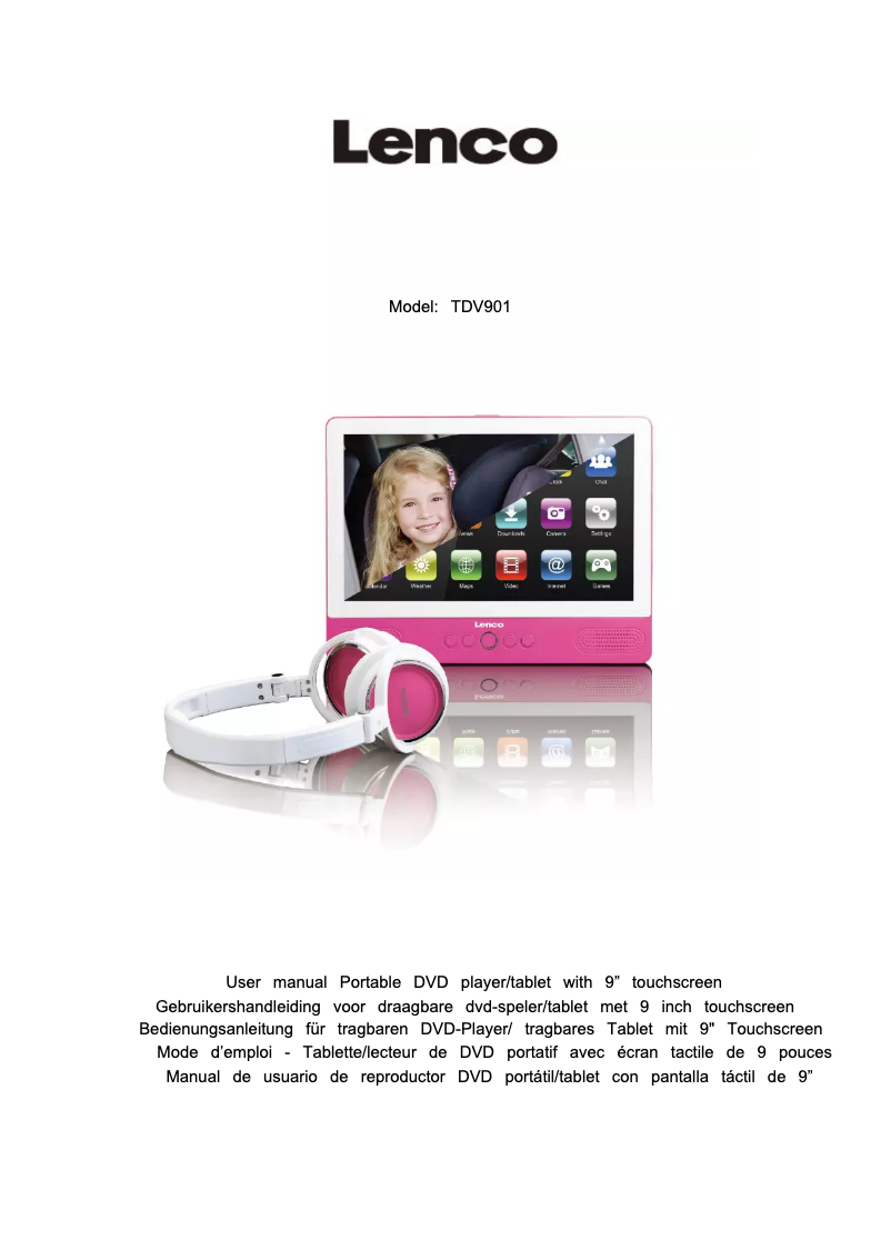 Page n°1 - Manuel utilisateur Lenco TDV-901