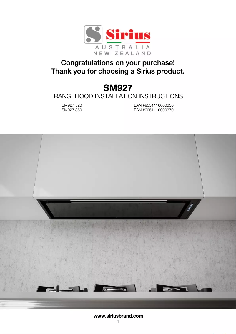 Image de la première page du manuel de l'appareil SM927 850