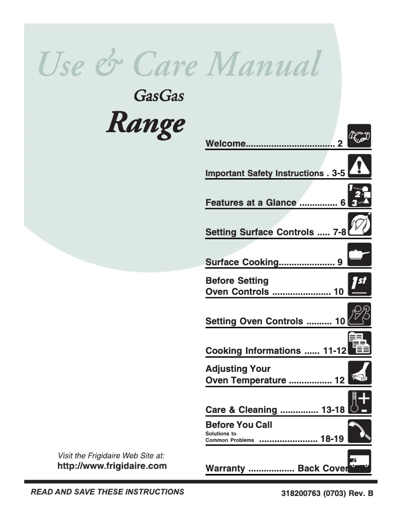 Página 1 del manual Manual de usuario Frigidaire PLGF659EC