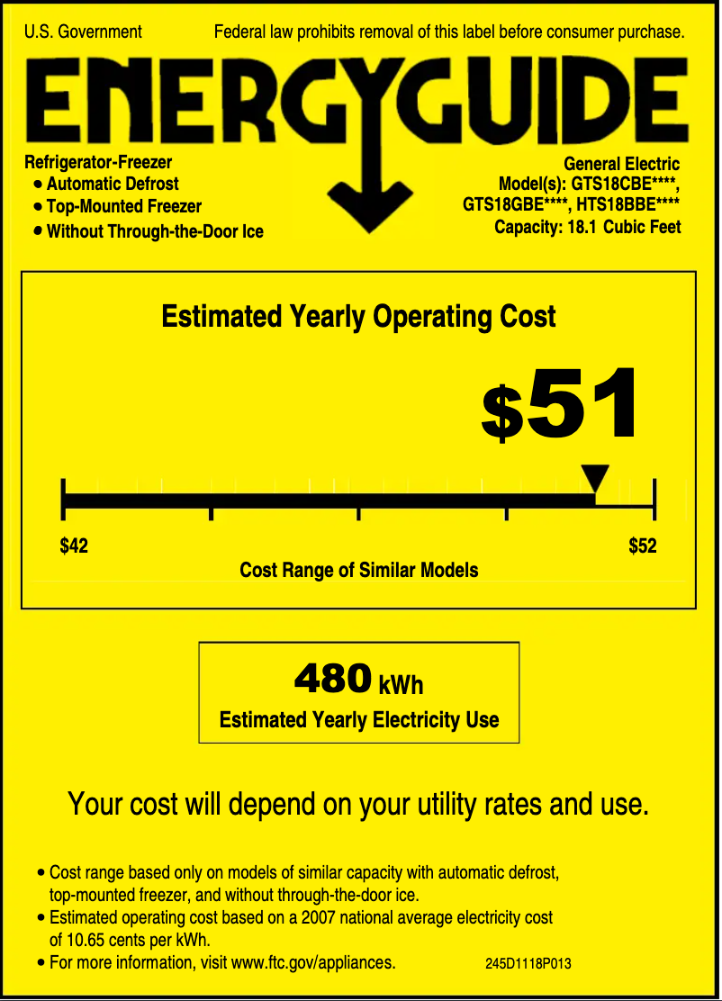 Image de la première page du manuel de l'appareil GTS18CBEWW
