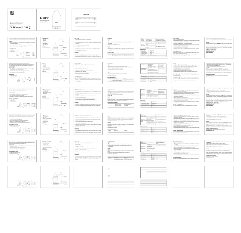 Page 1 de la notice Manuel utilisateur Aukey BE-A4