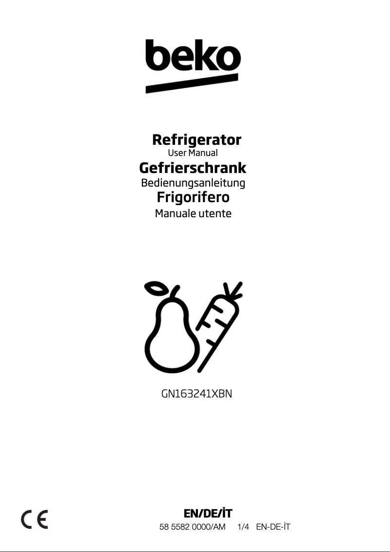 Page n°1 - Manuel utilisateur Beko GN163241XBN