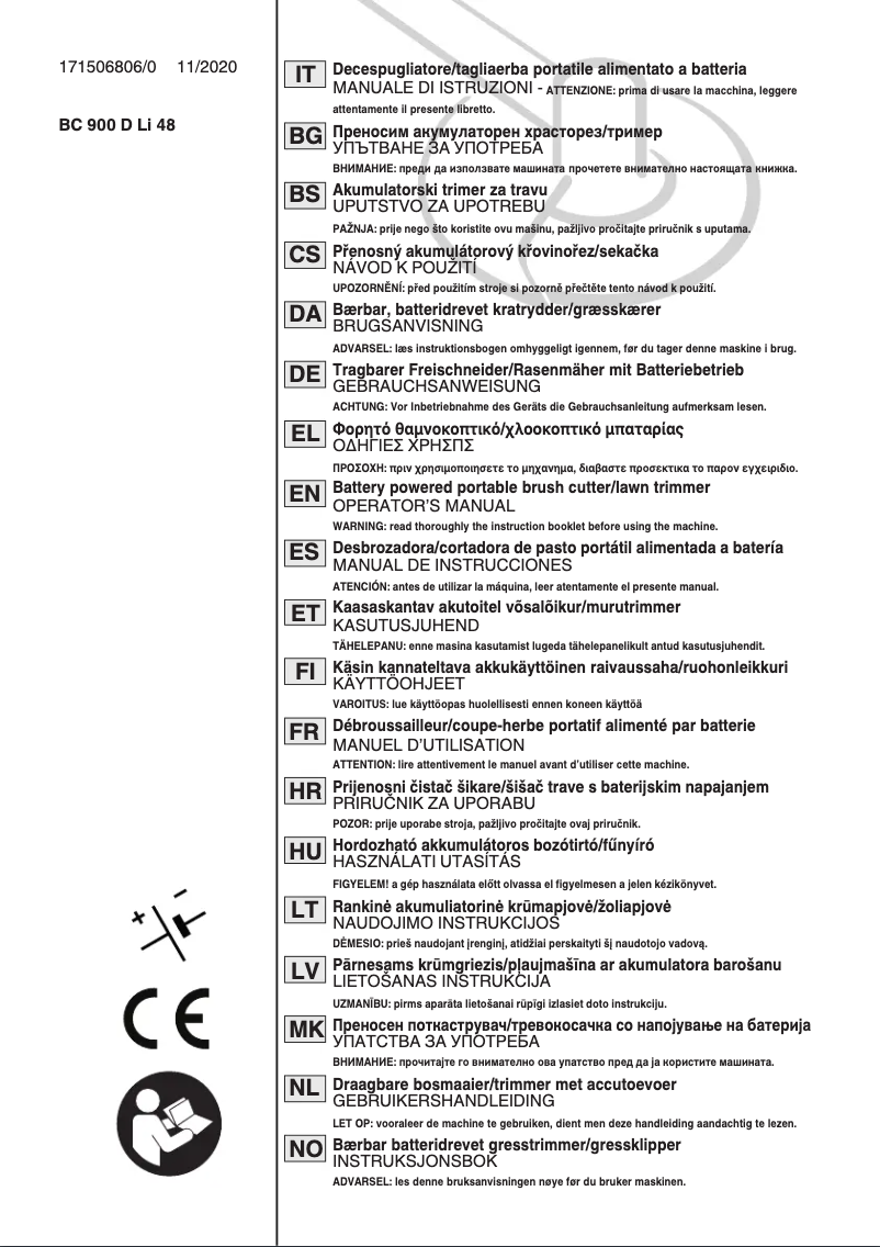 Page n°1 - Manuel utilisateur Stiga BC 900e B