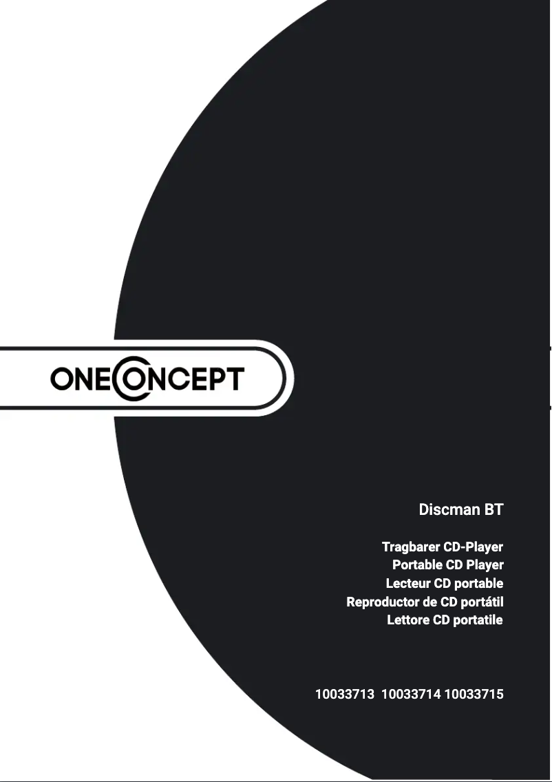 Page n°1 - Manuel utilisateur OneConcept CDC 100 BT
